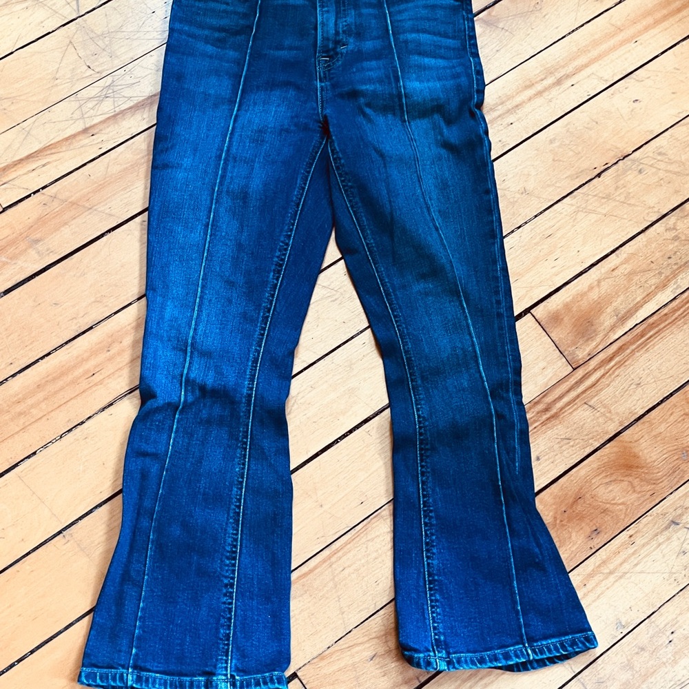 Lucky Brand Dark Blue Cropped Flare Jeans